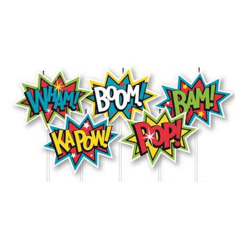 Party Candles - Super Hero - Pack of 5
